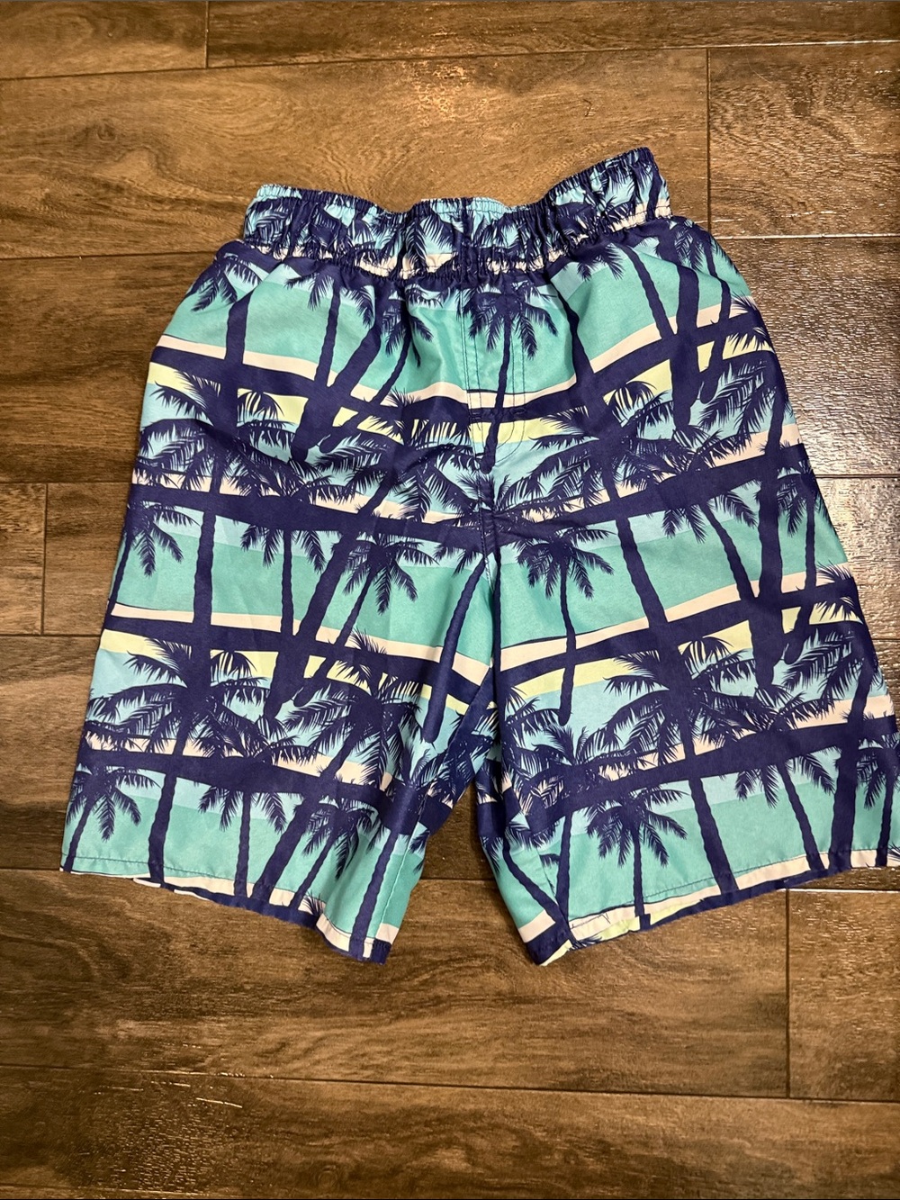 Joe Boxer Tropical Palm Print Swim Shorts - Aqua & Navy